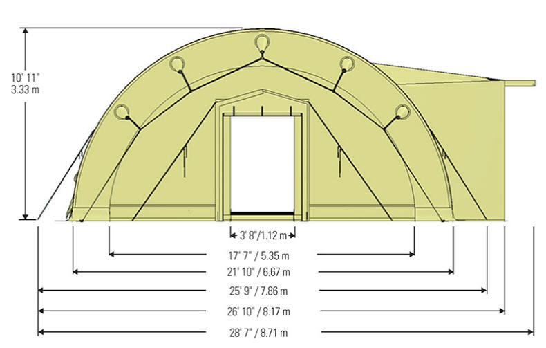 Dimensional Drawing for Type XXXVIII Air-Supported TEMPER Shelter Dimensional Drawing for Type XXXVIII Air-Supported TEMPER Shelter