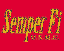Semper FI yellow on red