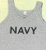 Black on gray Navy tank top